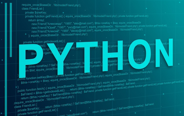 Photo python programming code abstract technology background