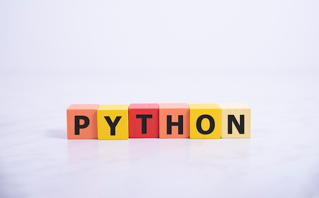 Photo python programming language word concept. qa concept.