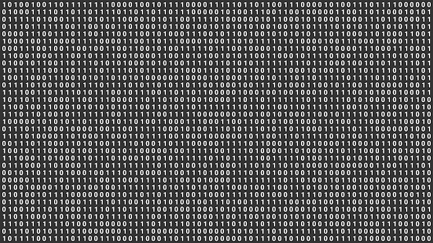 Photo random digital binary data screen background, abstract futuristic computer programing code technology illustration