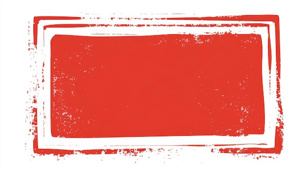 Photo red rectangular stamp with white border