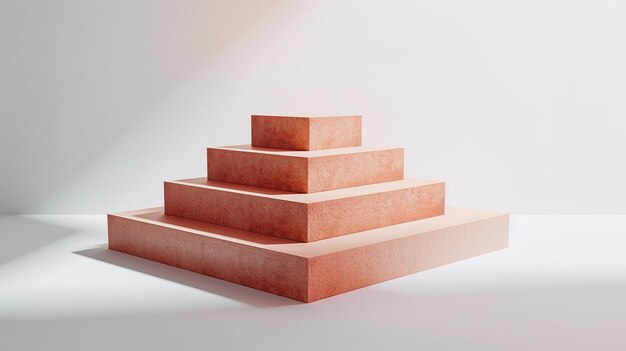 Photo a red step with steps that are made of red bricks
