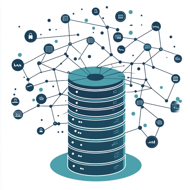 Photo a relational database query being executed to retrieve complex data structures