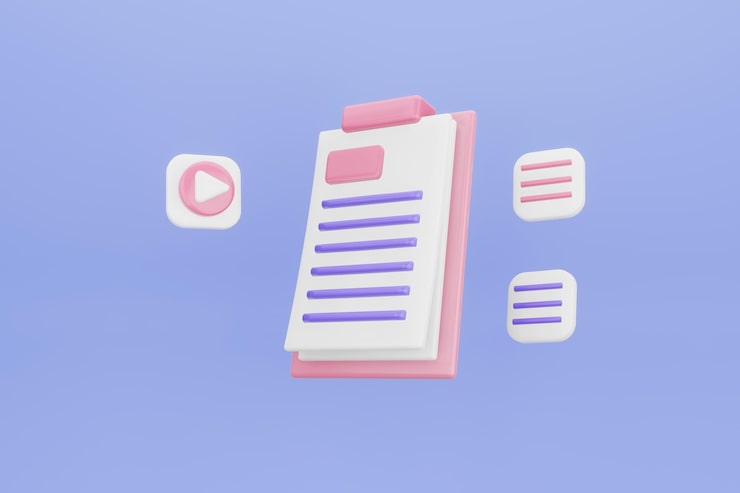 Research document concept Searching image and video files in database Document management soft document flow app compound docs concept Electronic database of files 3d rendering