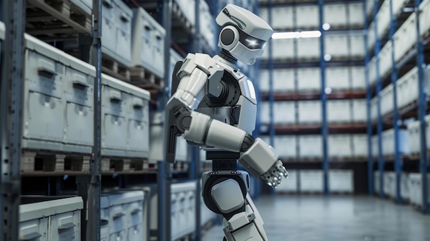 Photo robot sorting boxes