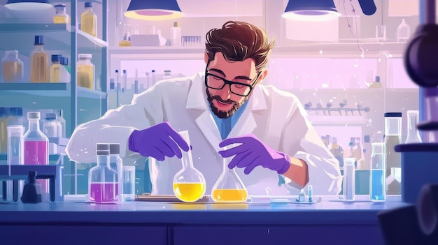 Photo scientist working in laboratory