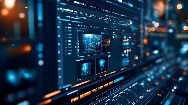 Photo a screenshot of a computer screen with a blue background