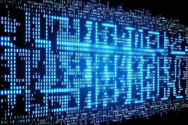 Photo seamless abstract binary code computer programming big data