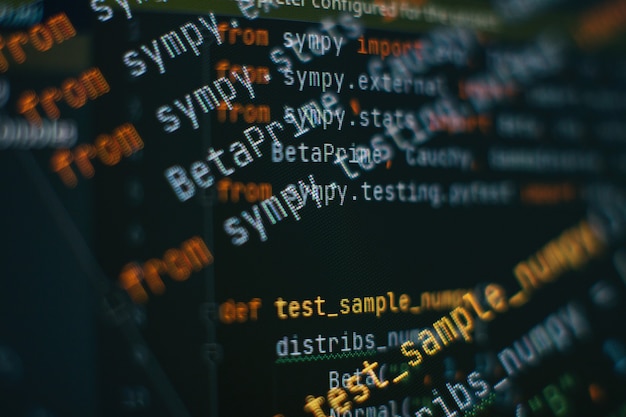 Photo seo optimization. modern tech. php syntax highlighted. writing programming functions on laptop. big data and internet of things trend.