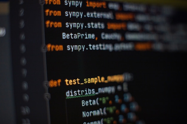 Photo seo optimization. modern tech. php syntax highlighted. writing programming functions on laptop. big data and internet of things trend.