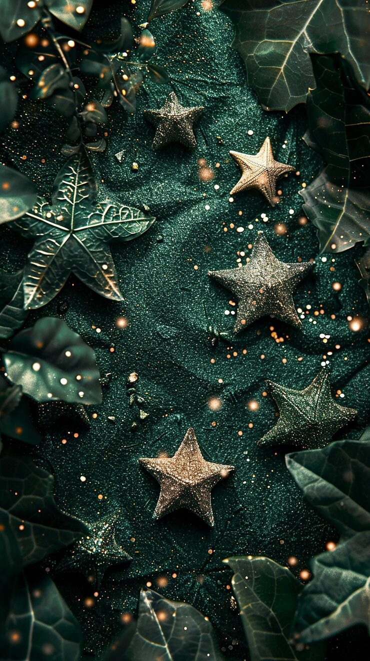 Photo silver sparkling stars on an elegant dark background
