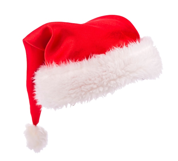 Photo single santa claus red hat isolated on white surface