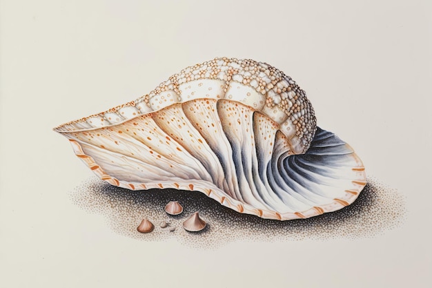 Photo single seashell on a white background generative ai
