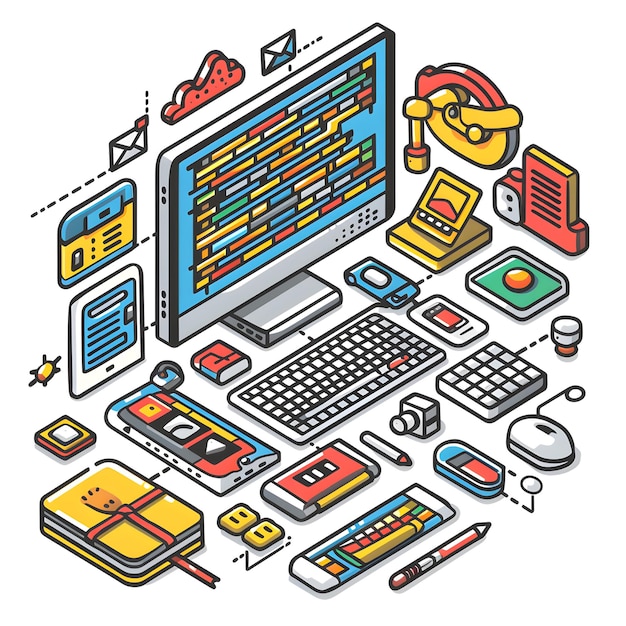 Photo a sleek programming interface and code integration icon with generous copy space for eyecatching we