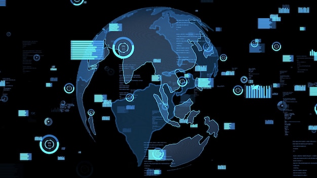 Photo smart business data analytic technology visualiser abstract