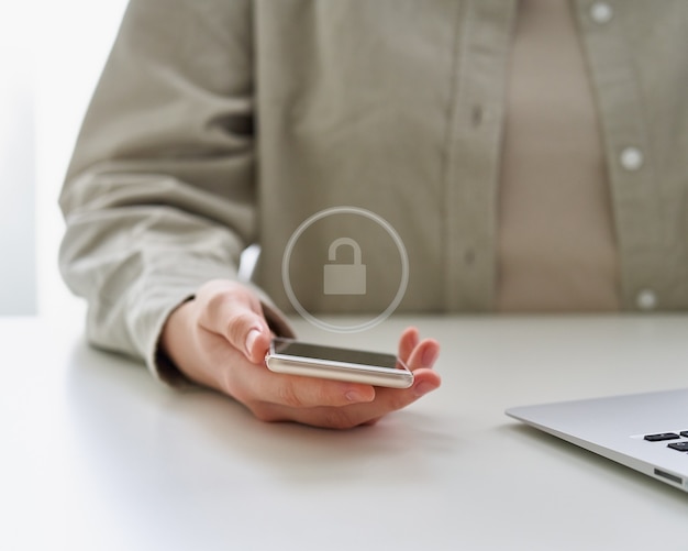 Photo smartphone protection with two factor authentication cybersecurity and data privacy in digital
