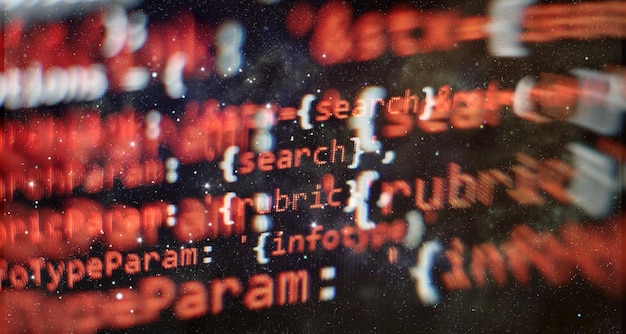 Photo software develop company office database bits access stream visualisation programming code abstract