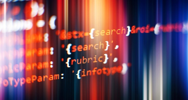 Photo software develop company office database bits access stream visualisation programming code abstract