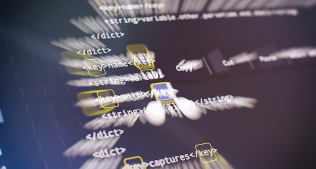 Photo software developer programming code abstract computer script code code text written and created entirely by myself