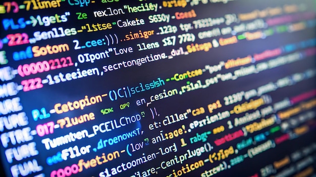 Photo software source code program code code on a computer screen