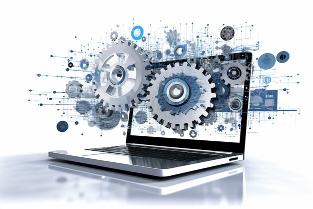 Photo software web development programming concept abstract programming language and program code