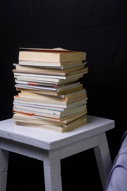 Photo stack of books on table