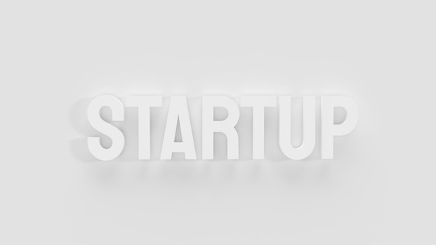 Photo the  startup white text for business concept 3d rendering