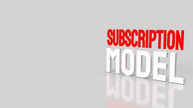 Photo the  subscription model word for business content 3d rendering