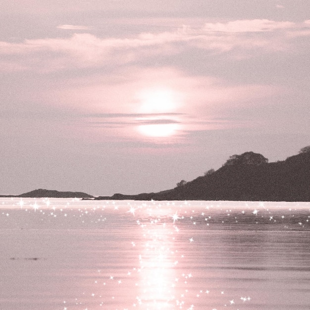 Photo sunset beach background png aesthetic transparent design