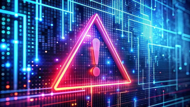 system hacking with a code on a vibrant background and a virus warning