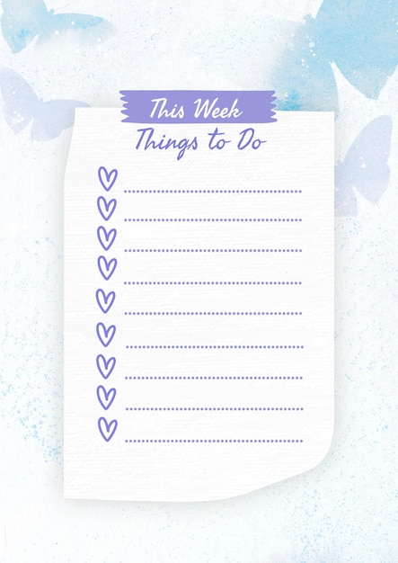 Photo things to do planner template design