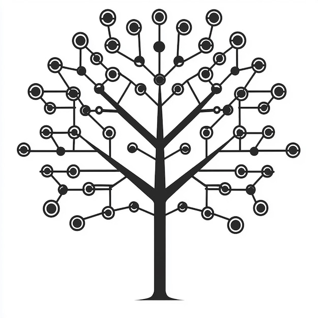 Photo a tree data structure with nodes branching out representing a binary search tree bst