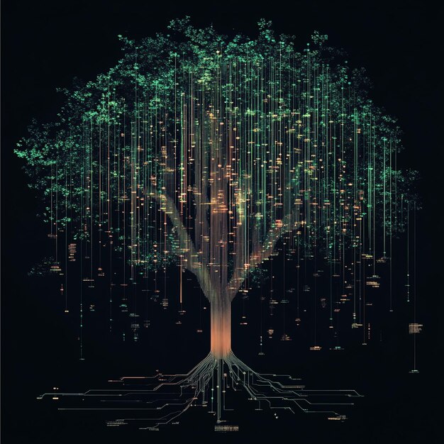 Photo a treelike data structure visualizing how recursion is handled in functional programming