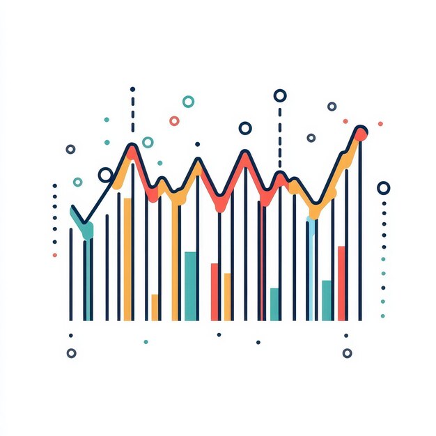 Photo upward trend data visualization
