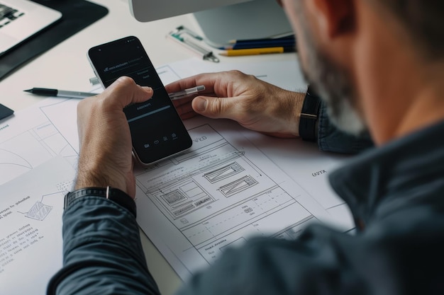 Photo ux ui designer developing mobile app