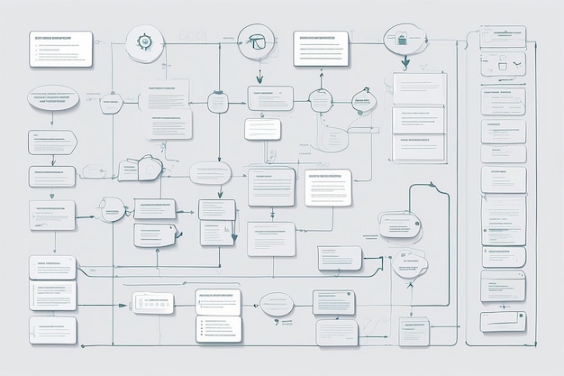 Photo ux ui flowchart application development prototype design user experience concept