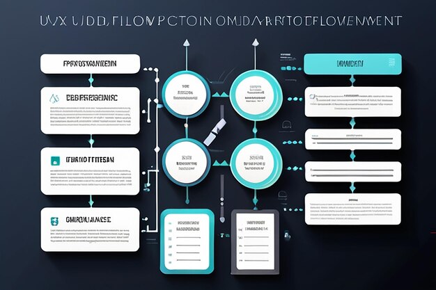Photo ux ui flowchart application development prototype design user experience concept