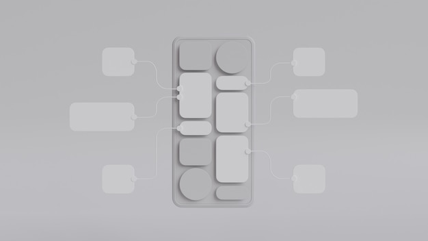 ux ui flowchart application development prototype design.user experience concept.