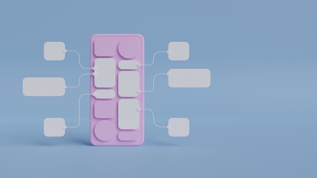 Photo ux ui flowchart application development prototype design.user experience concept.