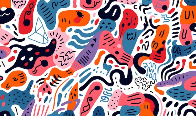 Photo vector hand drawn flat design abstract doodle