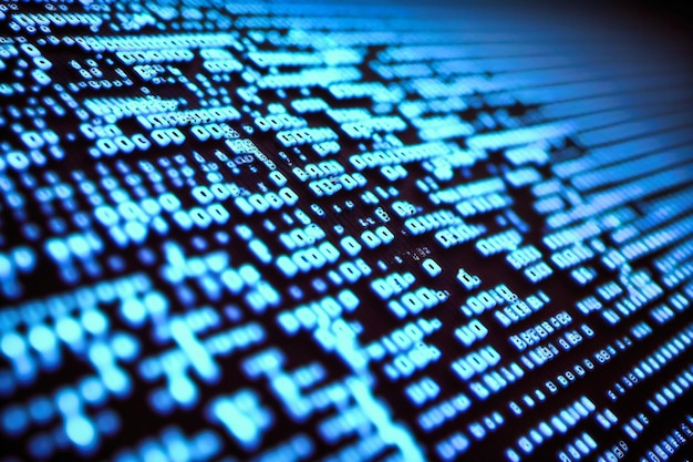 Photo a vibrant blue programming code background represents the intricate work of software developers and the art of computer scripting