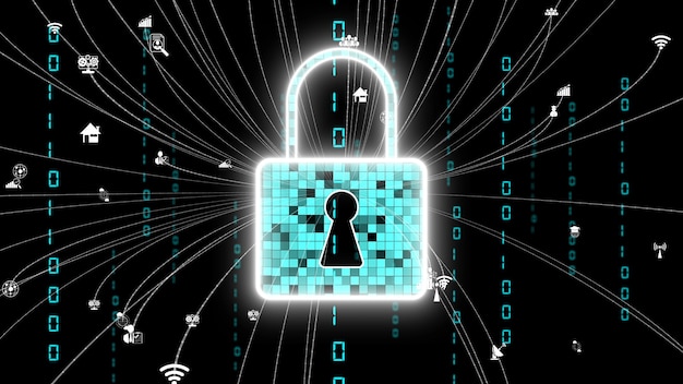 Photo visionary cyber security encryption technology to protect data privacy