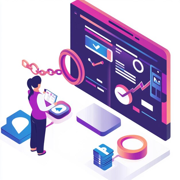 Photo visual of a digital marketer analyzing referral traffic from backlinks