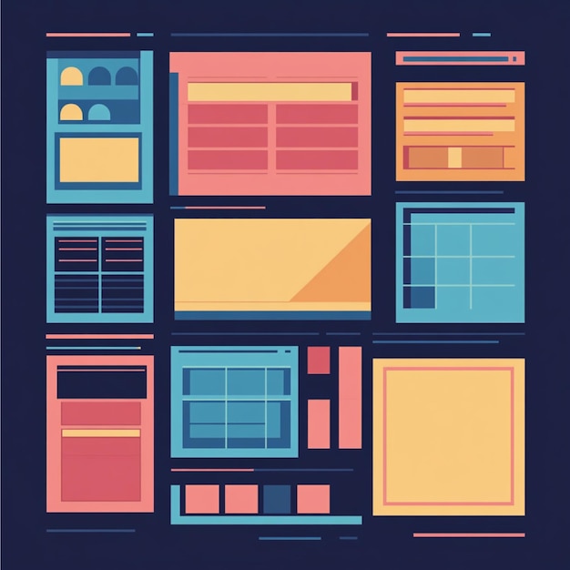 Photo a visual hierarchy of a webpages elements showing structured layout using css grids and flexbox