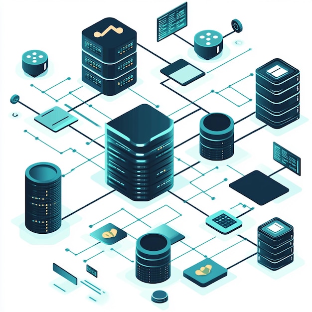 Photo a visual representation of database management systems dbms such as mysql postgresql or mongodb