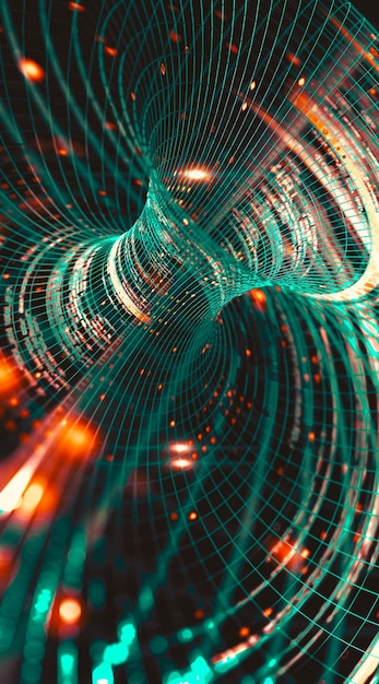 Photo wallpaper of tech concept pattern and big data structure net and source code 3d illustration