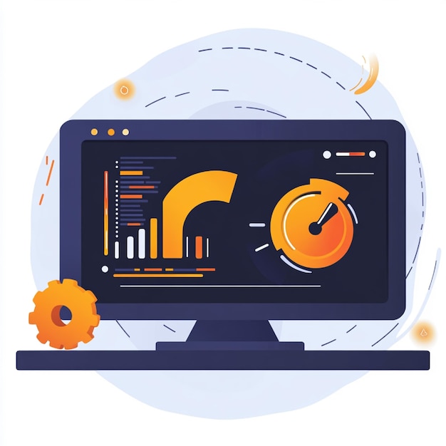 Photo a web applications loading performance being optimized through lazy loading and asset compression