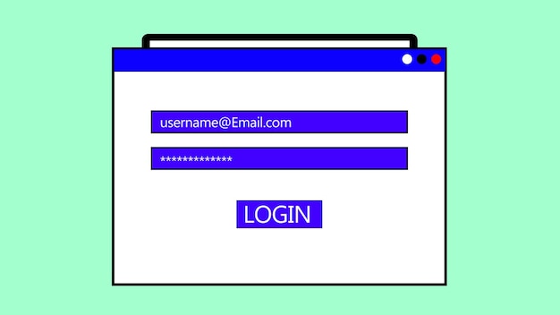 Photo web browser window depicting user name and password fields with a login button