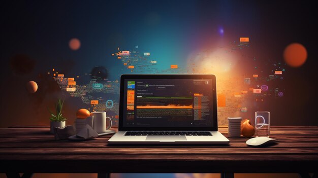 Photo web design development and coding concept
