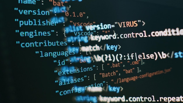 Photo web developing programming language for website coding mixed media background