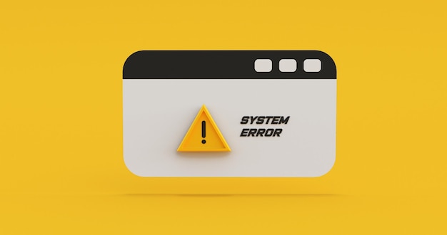 Photo web error illustration 3d render